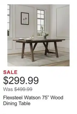 Costco Flexsteel Watson 75 Wood Dining Table offer