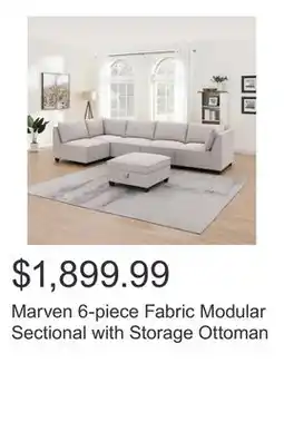 Costco Marven 6-piece Fabric Modular Sectional with Storage Ottoman offer