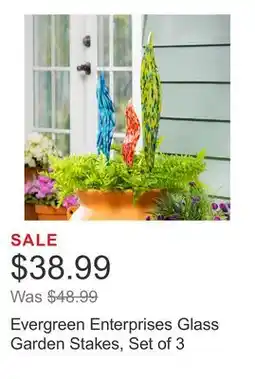 Costco Evergreen Enterprises Glass Garden Stakes, Set of 3 offer