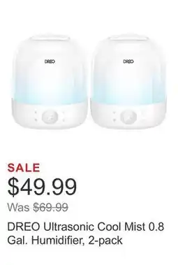 Costco DREO Ultrasonic Cool Mist 0.8 Gal. Humidifier, 2-pack offer