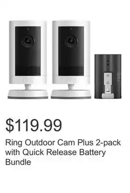 Costco Ring Outdoor Cam Plus 2-pack with Quick Release Battery Bundle offer