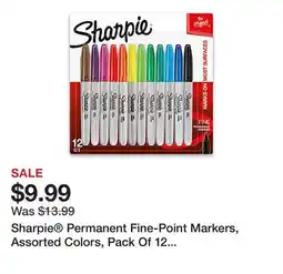 Office Depot Sharpie Permanent Fine-Point Markers, Assorted Colors, Pack Of 12 Markers offer