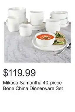 Costco Mikasa Samantha 40-piece Bone China Dinnerware Set offer