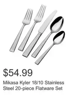 Costco Mikasa Kyler 18/10 Stainless Steel 20-piece Flatware Set offer