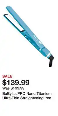 Ulta Beauty BaBylissPRO Nano Titanium Ultra-Thin Straightening Iron offer