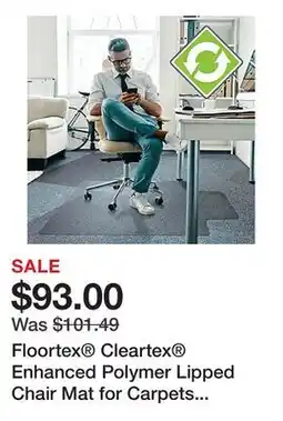 Office Depot Floortex Cleartex Enhanced Polymer Lipped Chair Mat for Carpets up to 3/8, 36 x 48, Clear offer