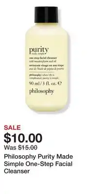 Ulta Beauty Philosophy Purity Made Simple One-Step Facial Cleanser offer