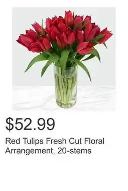 Costco Red Tulips Fresh Cut Floral Arrangement, 20-stems offer