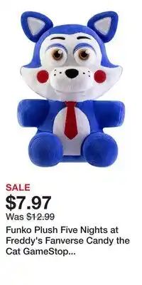 Game Stop Funko Plush Five Nights at Freddy's Fanverse Candy the Cat GameStop Exclusive offer