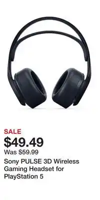 Game Stop Sony PULSE 3D Wireless Gaming Headset for PlayStation 5 offer