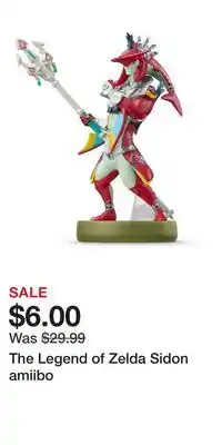 Game Stop The Legend of Zelda Sidon amiibo offer