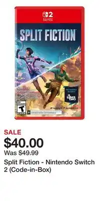 Game Stop Split Fiction - Nintendo Switch 2 (Code-in-Box) offer