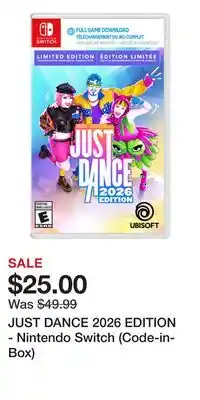 Game Stop JUST DANCE 2026 EDITION - Nintendo Switch (Code-in-Box) offer