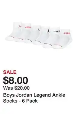 Belk Boys Jordan Legend Ankle Socks - 6 Pack offer