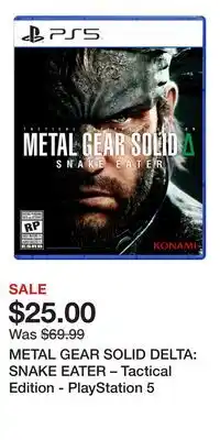 Game Stop METAL GEAR SOLID DELTA: SNAKE EATER – Tactical Edition - PlayStation 5 offer
