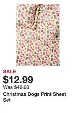 Belk Christmas Dogs Print Sheet Set offer
