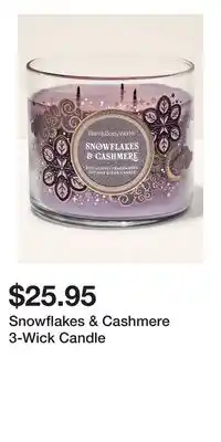 Bath & Body Works Snowflakes & Cashmere 3-Wick Candle offer
