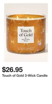 Bath & Body Works Touch of Gold 3-Wick Candle offer