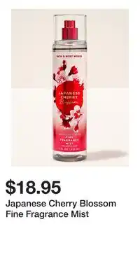 Bath & Body Works Japanese Cherry Blossom Fine Fragrance Mist offer