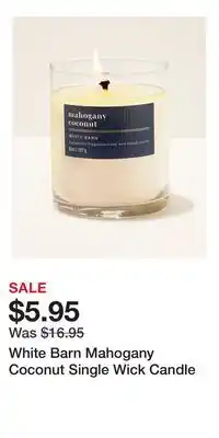Bath & Body Works White Barn Mahogany Coconut Single Wick Candle offer