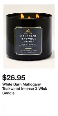 Bath & Body Works White Barn Mahogany Teakwood Intense 3-Wick Candle offer