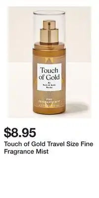 Bath & Body Works Touch of Gold Travel Size Fine Fragrance Mist offer