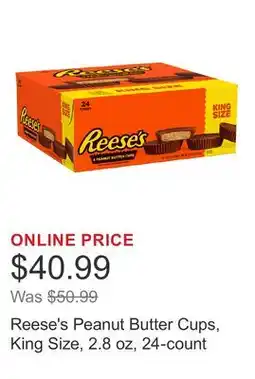 Costco Reese's Peanut Butter Cups, King Size, 2.8 oz, 24-count offer