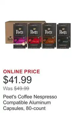Costco Peet's Coffee Nespresso Compatible Aluminum Capsules, 80-count offer