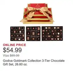 Costco Godiva Goldmark Collection 3-Tier Chocolate Gift Set, 26.80 oz offer