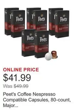 Costco Peet's Coffee Nespresso Compatible Capsules, 80-count, Major Dickason's offer