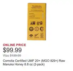 Costco Comvita Certified UMF 20+ (MGO 829+) Raw Manuka Honey 8.8 oz (2-pack) offer