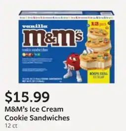 Fareway M&M's Ice Cream Cookie Sandwiches offer