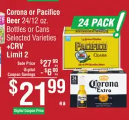 Smart & Final Corona or Pacifico Beer offer
