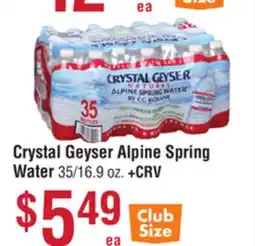 Smart & Final Crystal Geyser Alpine Spring Water offer