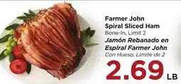 Food 4 Less Farmer John Spiral Sliced Ham offer