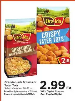 Food 4 Less Ore-Ida Hash Browns or Tater Tots offer