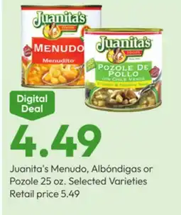 Stater Bros Juanita's Menudo, Albóndigas or Pozole offer