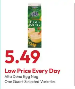 Stater Bros Alta Dena Egg Nog One Quart offer