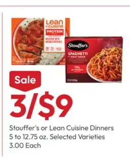 Stater Bros Stouffer's or Lean Cuisine Dinners offer