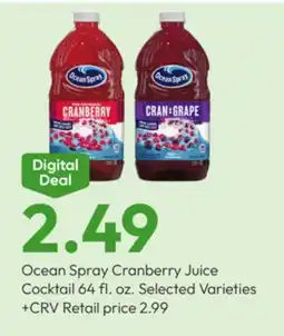 Stater Bros Ocean Spray Cranberry Juice Cocktail offer