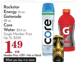 Pavilions Rockstar Energy 16 oz. Gatorade 28 oz. Core Water 30.4 oz offer