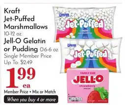 Pavilions Kraft Jet-Puffed Marshmallows 10-12 oz. Jell-O Gelatin or Pudding 0.6-6 oz offer