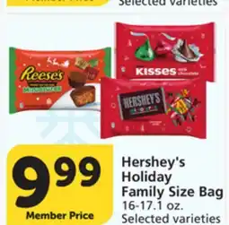 Pavilions Hershey's Holiday Family Size Bag offer