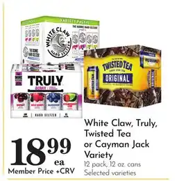 Pavilions White Claw, Truly, Twisted Tea or Cayman Jack Variety offer