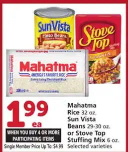 Albertsons Mahatma Rice 32 oz. Sun Vista Beans 29-30 oz. or Stove Top Stuffing Mix 6 oz offer
