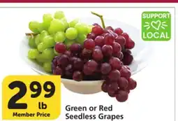 Albertsons Green or Red Seedless Grapes offer