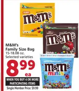Albertsons M&M's Family Size Bag offer