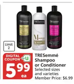 Albertsons TRESemmé Shampoo or Conditioner offer