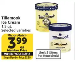 Albertsons Tillamook Ice Cream offer
