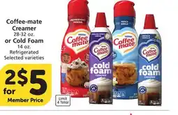 Albertsons Coffee-mate Creamer 28-32 oz. or Cold Foam 14 oz offer